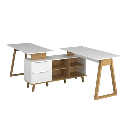 Σύνθεση Γραφείου Neptune Σετ 3 Τμχ Λευκό-Σονόμα