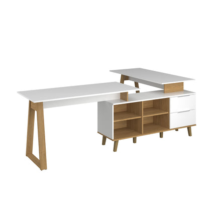 Σύνθεση Γραφείου Neptune Σετ 3 Τμχ Λευκό-Σονόμα