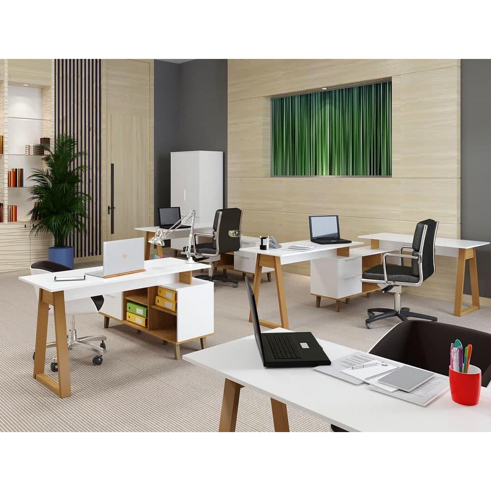Σύνθεση Γραφείου Neptune Σετ 3 Τμχ Λευκό-Σονόμα