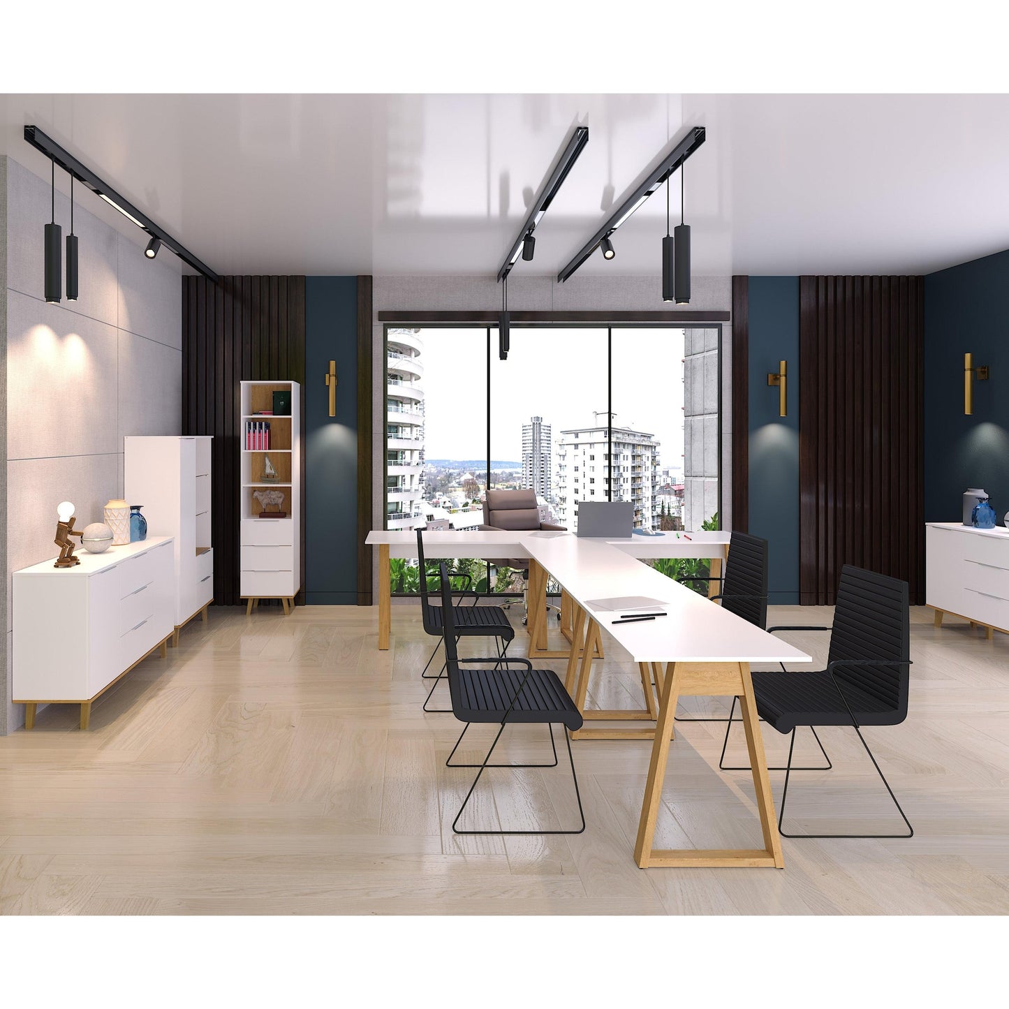 Γραφείο Neptune Λευκό-Σονόμα 138x60x77