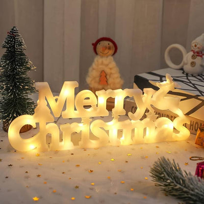 Επιγραφή LED 'Merry Christmas' Πλαστική Λευκή 28x3x11