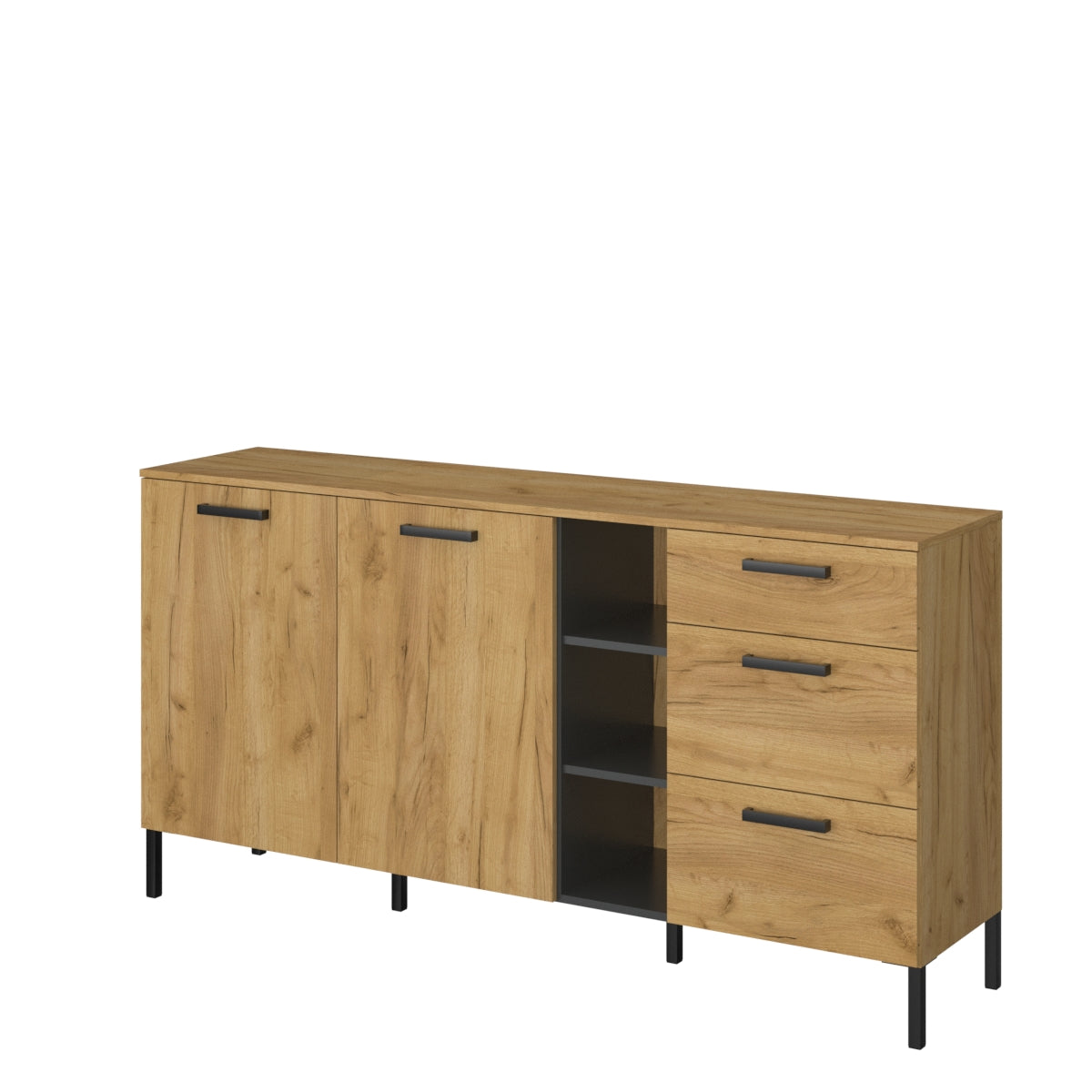 Μπουφές Santes Χρυσό Δρυς-Γραφίτης 180x42x92.5