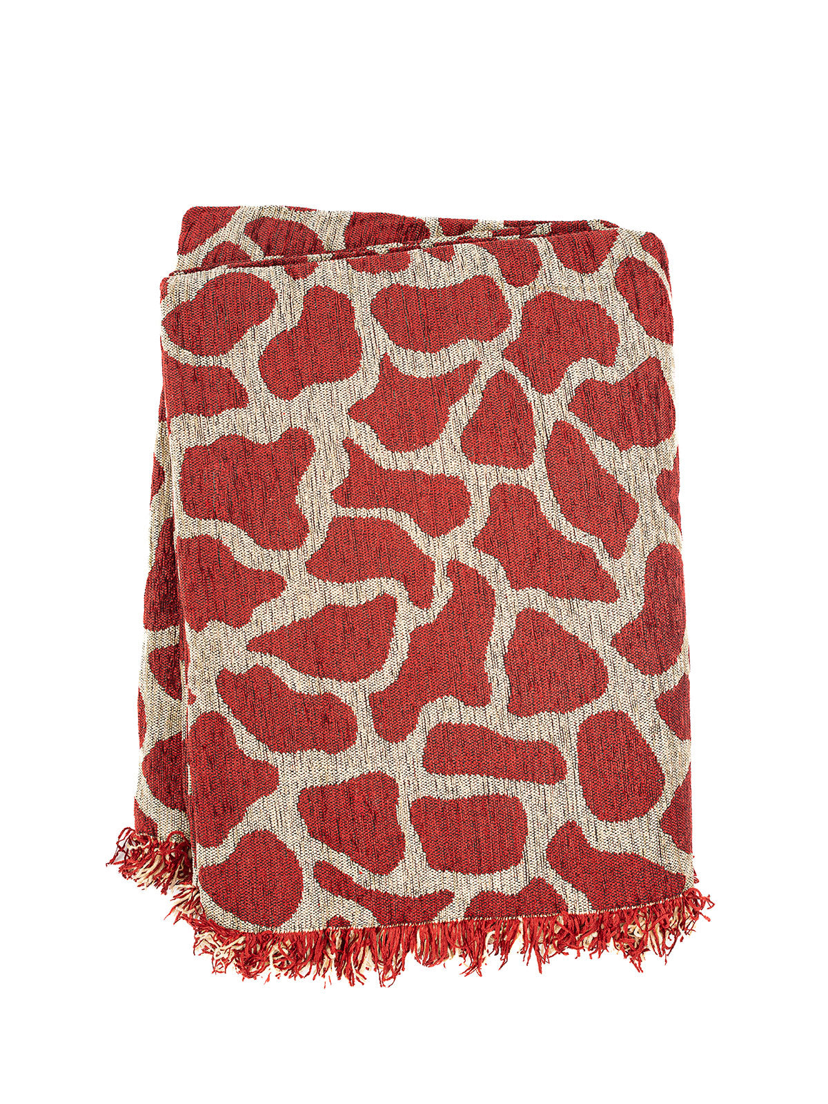 Ριχτάρι Σενίλ Ζακάρ Cow Red Μονοθέσιο