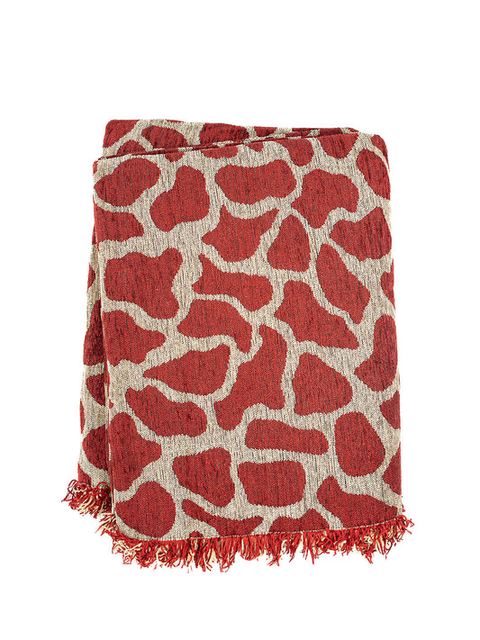 Ριχτάρι Σενίλ Ζακάρ Cow Red Μονοθέσιο