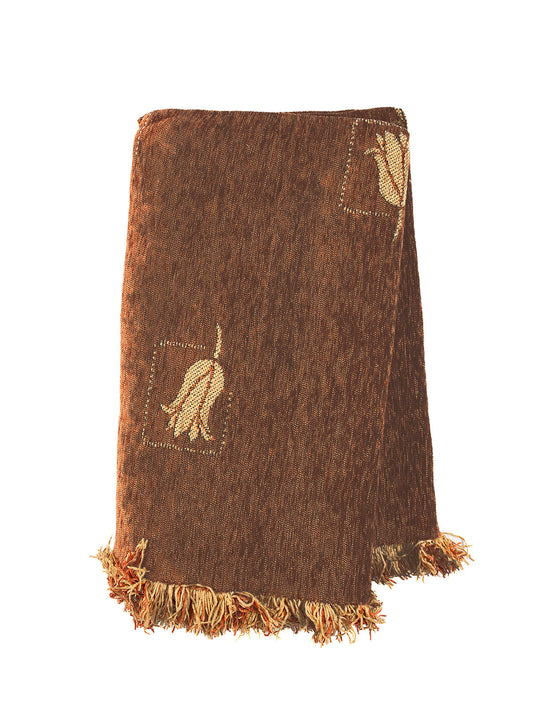 Ριχτάρι Σενίλ Ζακάρ Tulip Brown Διθέσιο