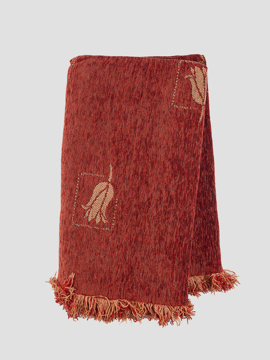 Ριχτάρι Σενίλ Ζακάρ Tulip Red Τετραθέσιο