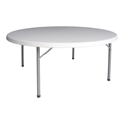 Τραπέζι Βαλίτσα Catering Comfort Πτυσσόμενο Στρόγγυλο σε Λευκή Απόχρωση Φ180x74
