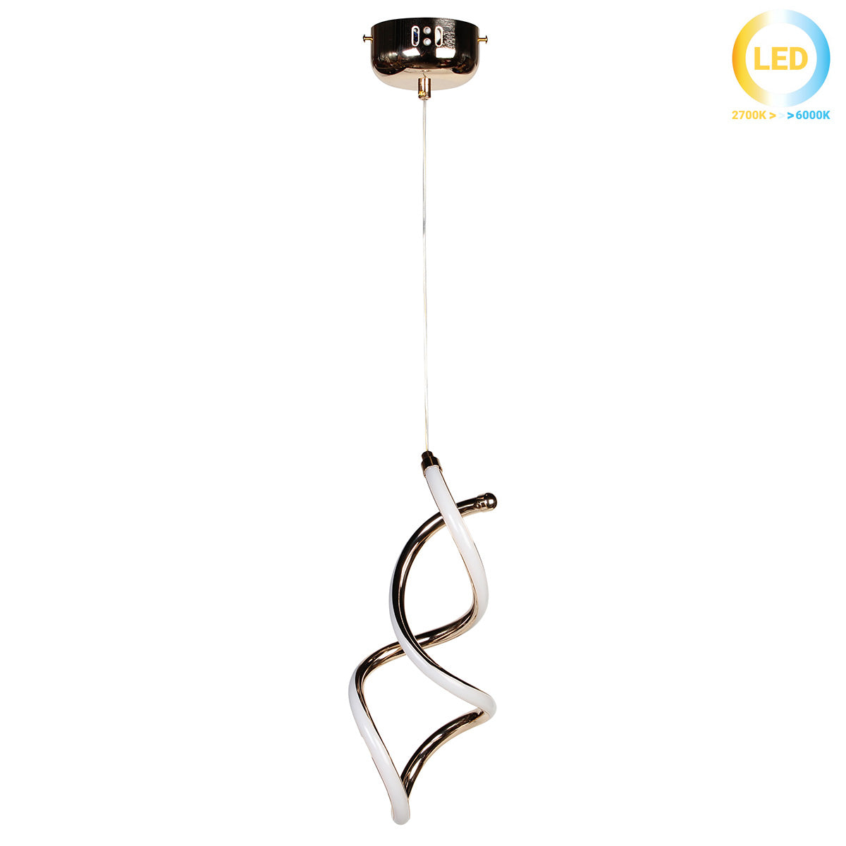 Φωτιστικό Κρεμαστό LED 42W 14x11x34 εκ. Χρυσό