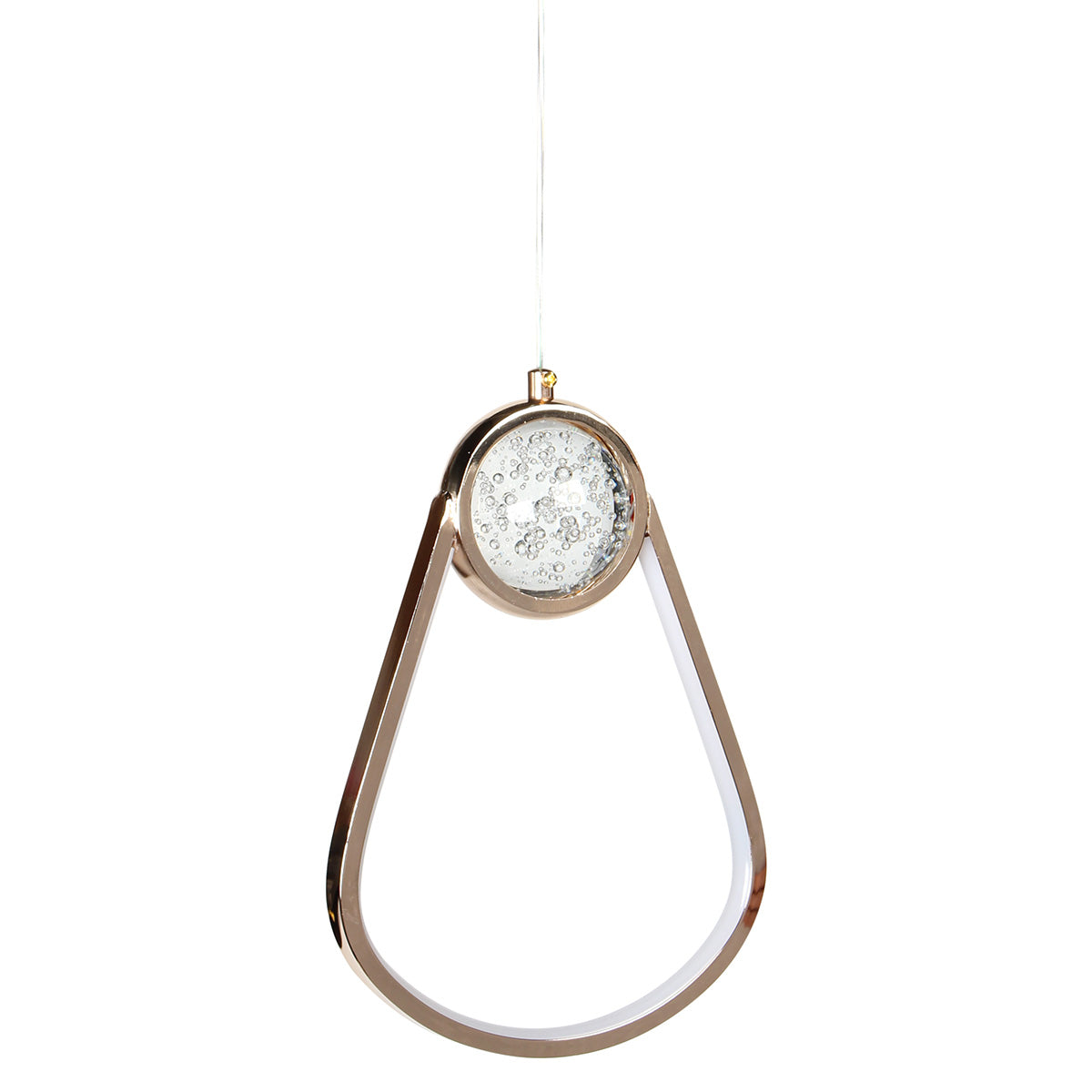 Φωτιστικό Κρεμαστό LED 32W 20x7x30 εκ. Χρυσό με Γυάλινη Μπάλα