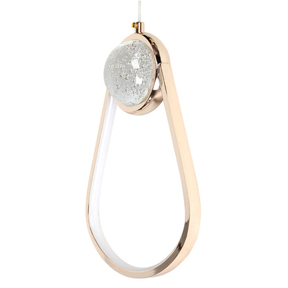 Φωτιστικό Κρεμαστό LED 32W 20x7x30 εκ. Χρυσό με Γυάλινη Μπάλα