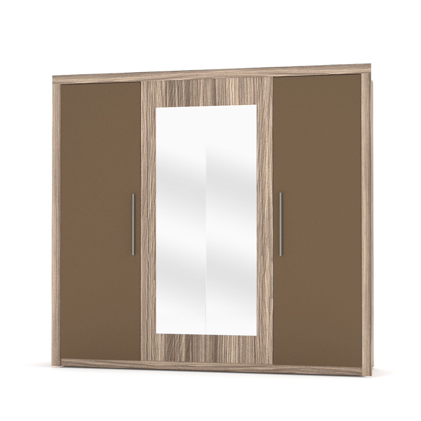 Ντουλάπα Τετράφυλλη Juliet Σκούρο Δρυς-Μπρονζέ 242x59x220