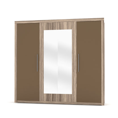 Ντουλάπα Τετράφυλλη Juliet Σκούρο Δρυς-Μπρονζέ 242x59x220