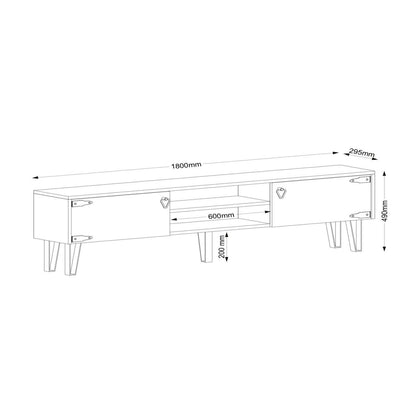 Έπιπλο Τηλεόρασης Thira Σκούρο Καφέ 180x30x49