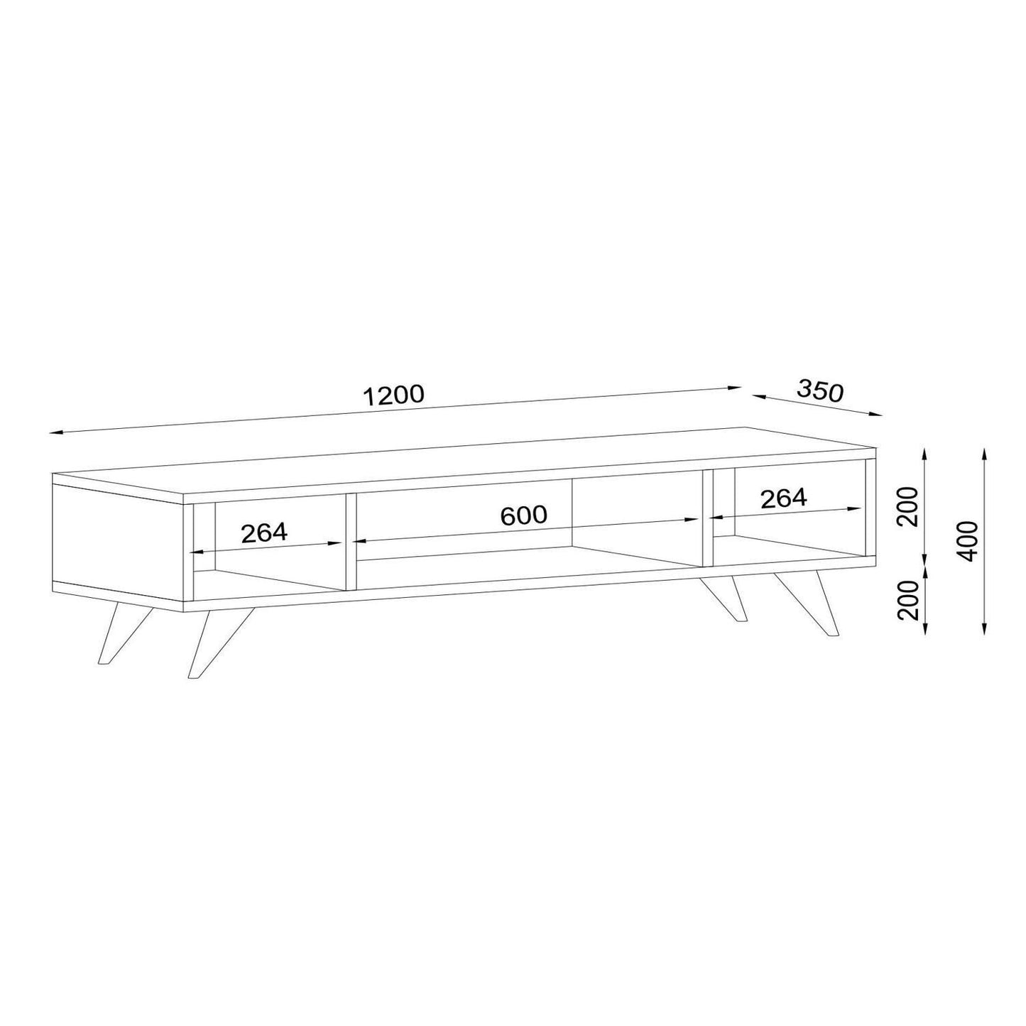 Έπιπλο Τηλεόρασης Samos Λευκό 120x35x40