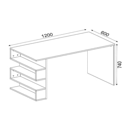 Γραφείο Cleora Λευκό Μοριοσανίδα/Μελαμίνη 120x60x74