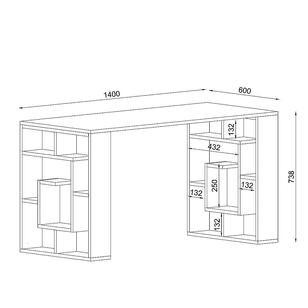 Γραφείο LINE Λευκό Μοριοσανίδα/Μελαμίνη 140x60x74