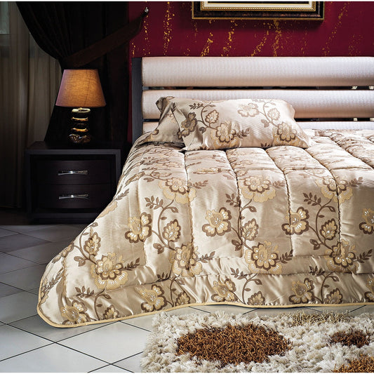 Σετ Κουβερλί Υπέρδιπλο Art 1447 220x240εκ Εμπριμέ-Χρυσαφί