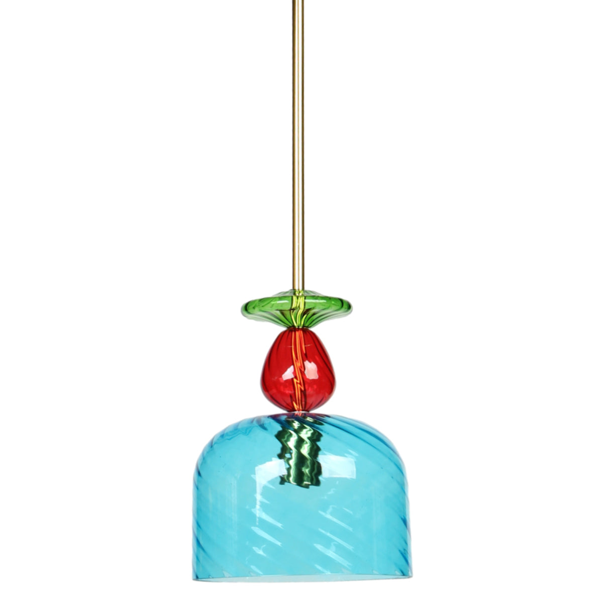 Φωτιστικό Μονόφωτο Γυάλινο Ε27 Φ20x67 εκ. Πολύχρωμο