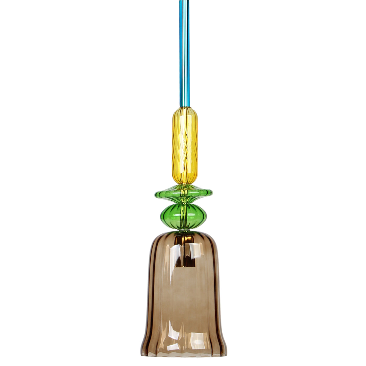 Φωτιστικό Μονόφωτο Γυάλινο Ε27 Φ15x74 εκ. Πολύχρωμο