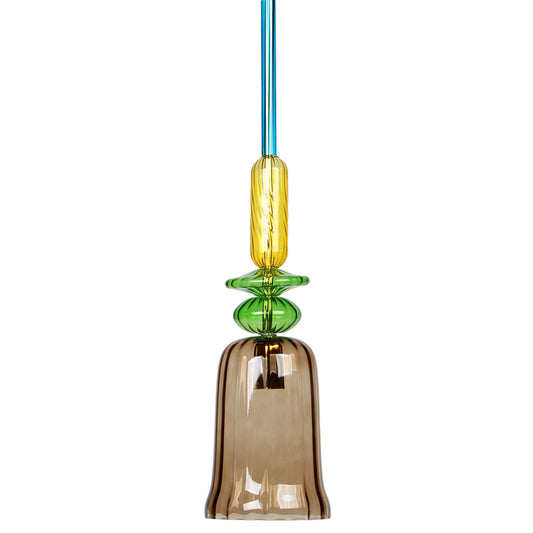 Φωτιστικό Μονόφωτο Γυάλινο Ε27 Φ15x74 εκ. Πολύχρωμο