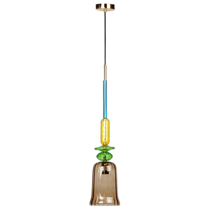 Φωτιστικό Μονόφωτο Γυάλινο Ε27 Φ15x74 εκ. Πολύχρωμο