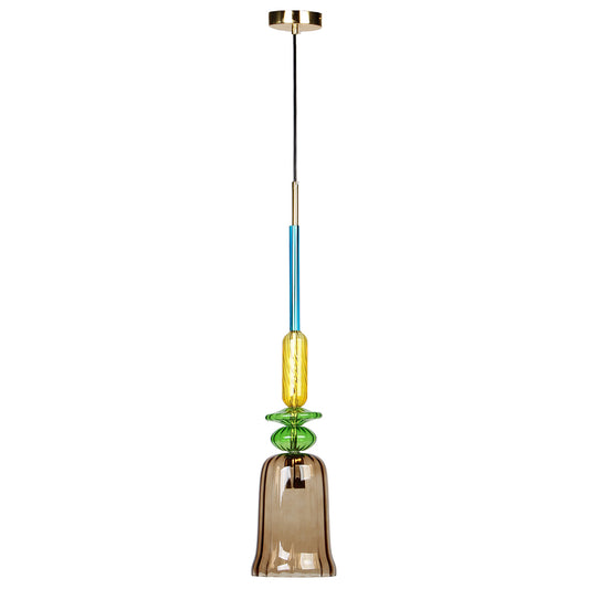 Φωτιστικό Μονόφωτο Γυάλινο Ε27 Φ15x74 εκ. Πολύχρωμο