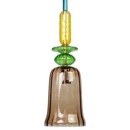 Φωτιστικό Μονόφωτο Γυάλινο Ε27 Φ15x74 εκ. Πολύχρωμο