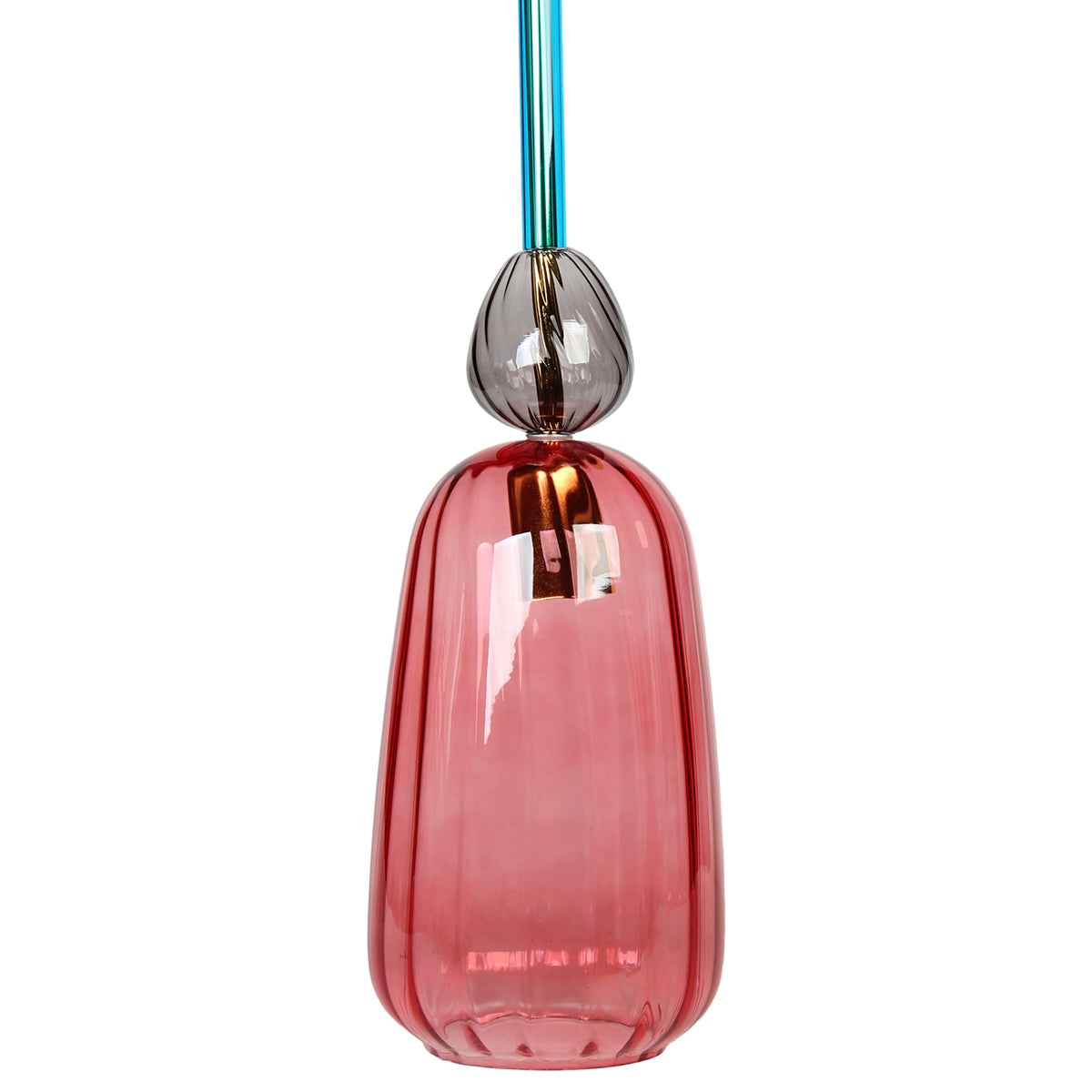 Φωτιστικό Μονόφωτο Γυάλινο Ε27 Φ14x77 εκ. Πολύχρωμο