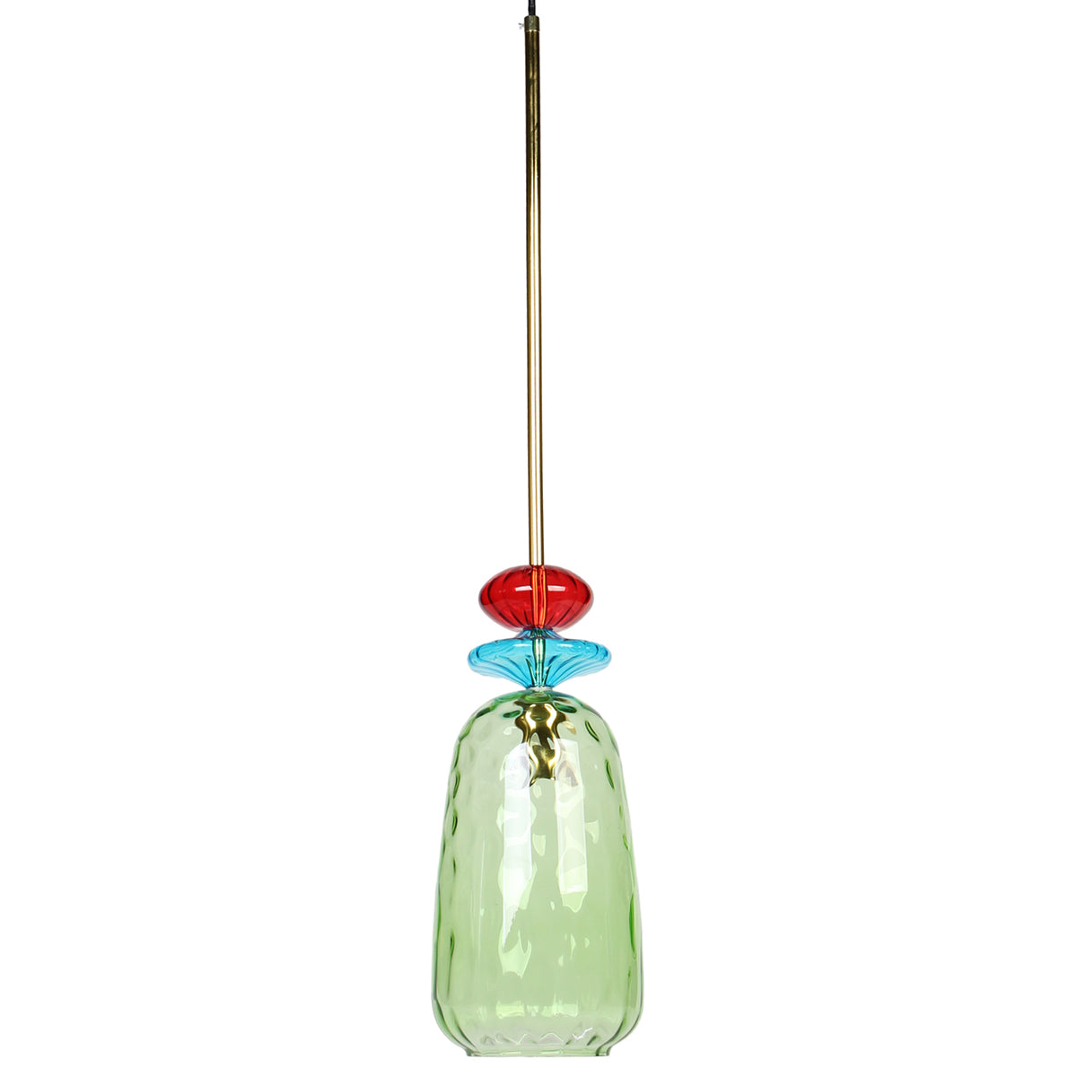 Φωτιστικό Μονόφωτο Γυάλινο Ε27 Φ14x77 εκ. Πολύχρωμο