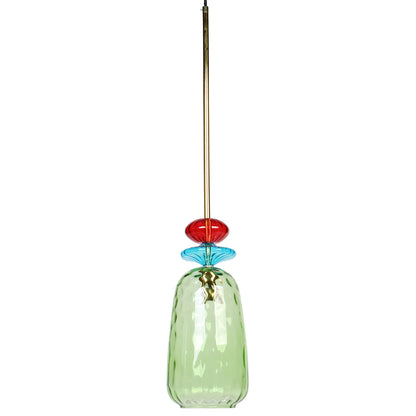 Φωτιστικό Μονόφωτο Γυάλινο Ε27 Φ14x77 εκ. Πολύχρωμο