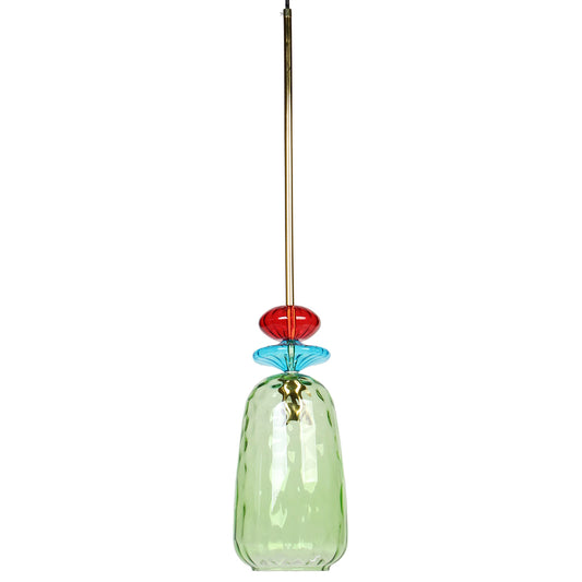 Φωτιστικό Μονόφωτο Γυάλινο Ε27 Φ14x77 εκ. Πολύχρωμο