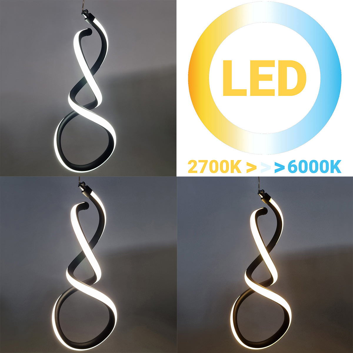 Φωτιστικό Κρεμαστό LED 42W 14x11x34 εκ. Μαύρο