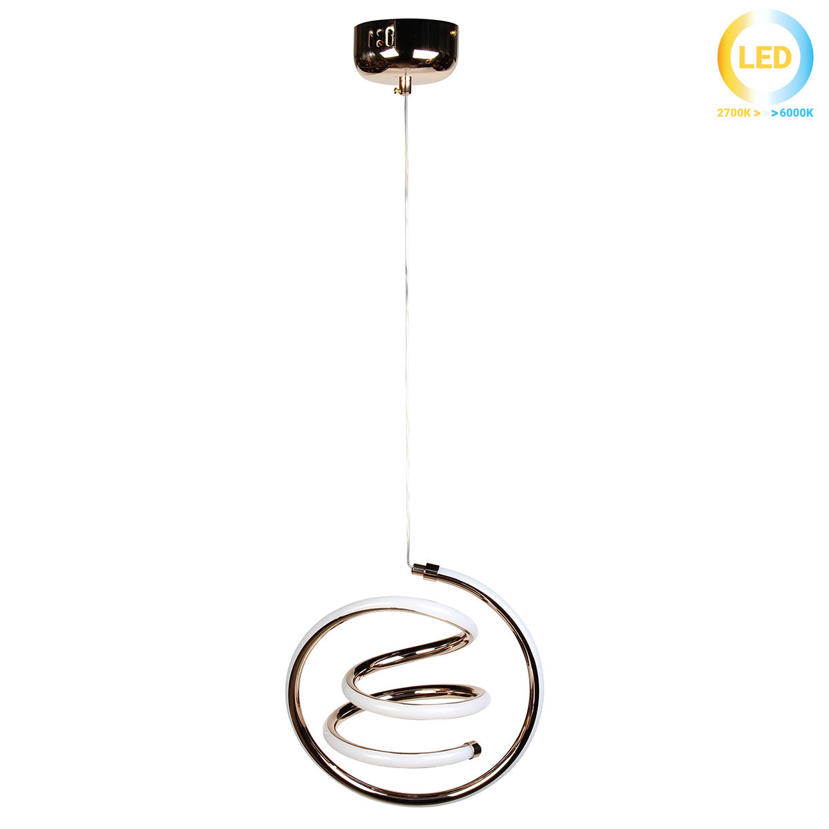 Φωτιστικό Κρεμαστό LED 70W 25x17x25 εκ. Χρυσό