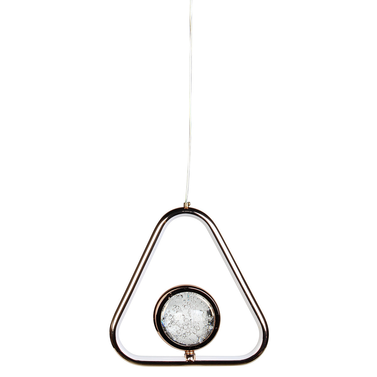 Φωτιστικό Κρεμαστό LED 36W 23x7x23 εκ. Χρυσό με Γυάλινη Μπάλα