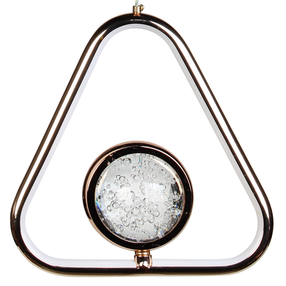 Φωτιστικό Κρεμαστό LED 36W 23x7x23 εκ. Χρυσό με Γυάλινη Μπάλα