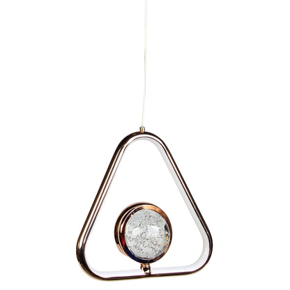 Φωτιστικό Κρεμαστό LED 36W 23x7x23 εκ. Χρυσό με Γυάλινη Μπάλα