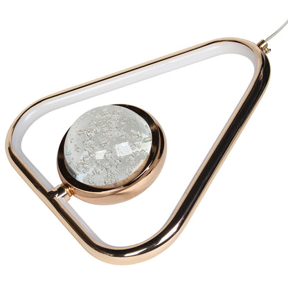 Φωτιστικό Κρεμαστό LED 36W 23x7x23 εκ. Χρυσό με Γυάλινη Μπάλα