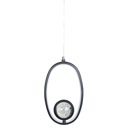 Φωτιστικό Κρεμαστό LED 40W 18x7x32 εκ. Μαύρο με Γυάλινη Μπάλα