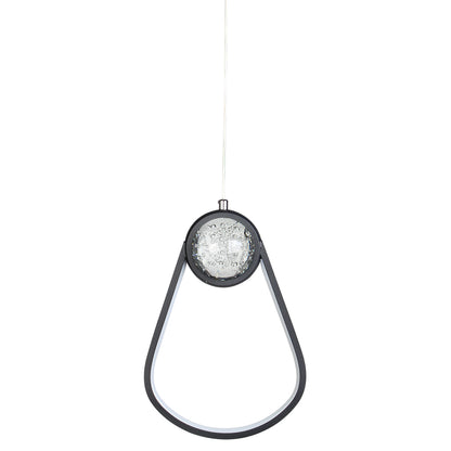 Φωτιστικό Κρεμαστό LED 32W 20x7x30 εκ. Μαύρο με Γυάλινη Μπάλα