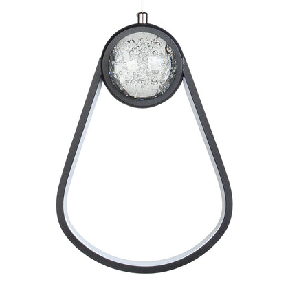 Φωτιστικό Κρεμαστό LED 32W 20x7x30 εκ. Μαύρο με Γυάλινη Μπάλα