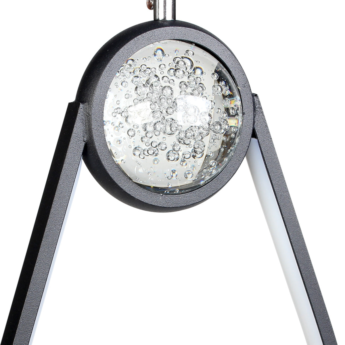 Φωτιστικό Κρεμαστό LED 32W 20x7x30 εκ. Μαύρο με Γυάλινη Μπάλα