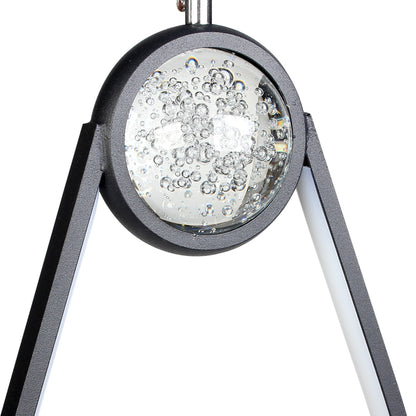 Φωτιστικό Κρεμαστό LED 32W 20x7x30 εκ. Μαύρο με Γυάλινη Μπάλα