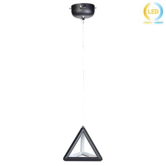Φωτιστικό Κρεμαστό LED 36W 16,5x16,5x14,5 εκ. Πυραμίδα Μαύρη