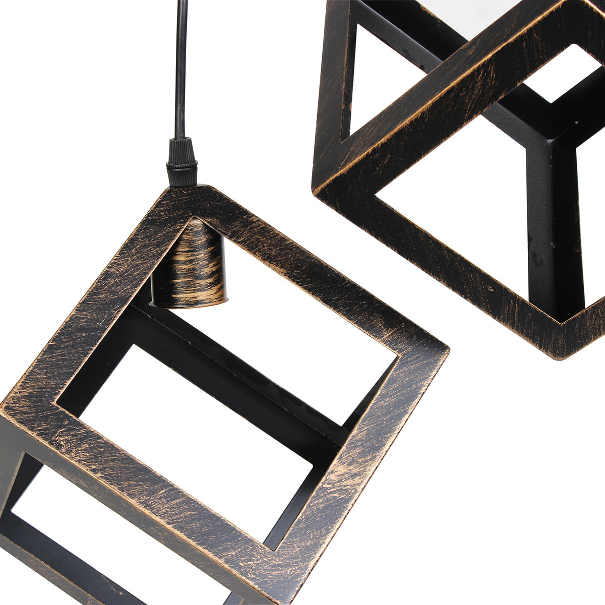 Φωτιστικό Μεταλλικό Άνισο 3 x Ε27 Φ23 εκ. Κύβοι Μπρονζέ