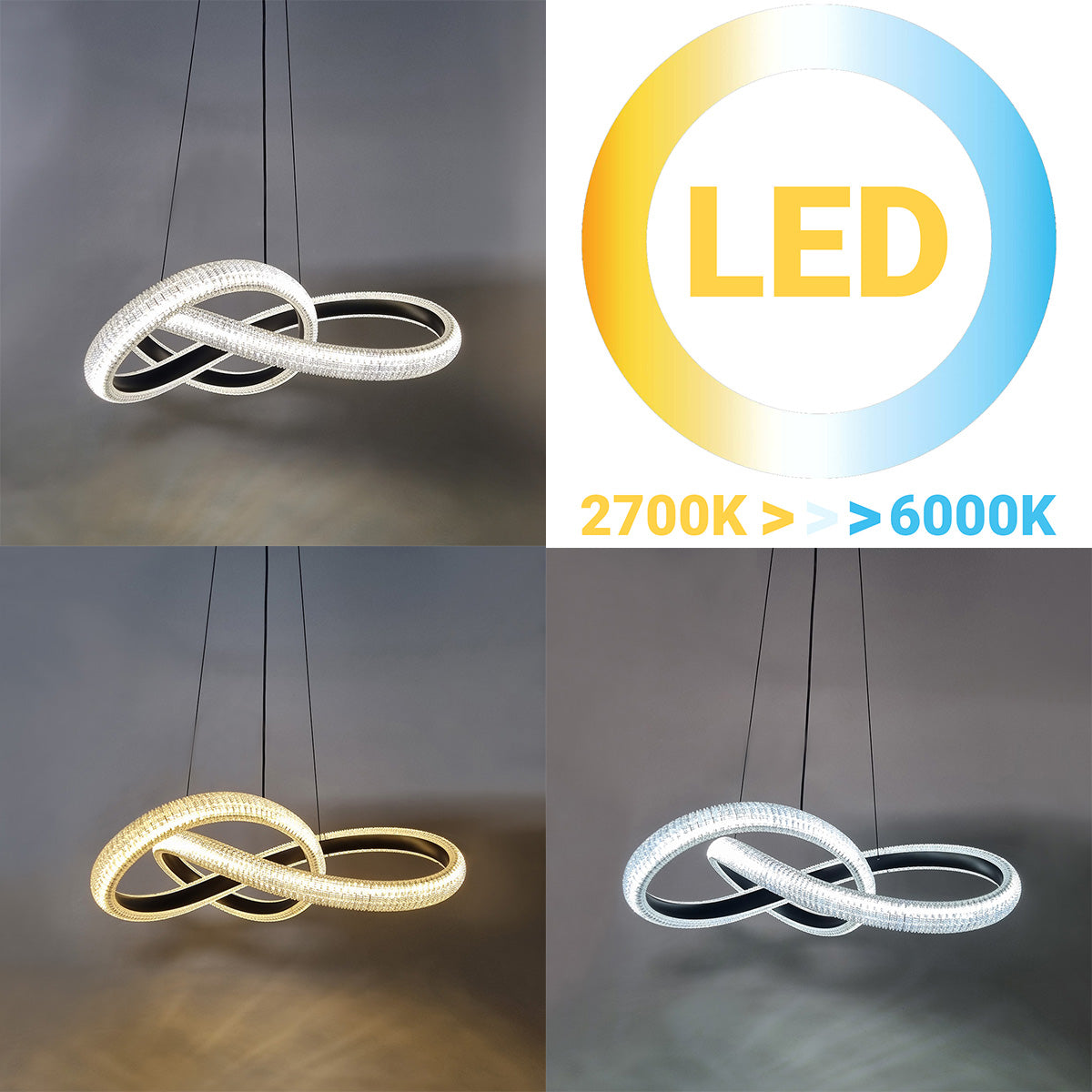 Φωτιστικό Κρεμαστό Μεταλλικό LED 48W Φ60x15 εκ. Μαύρο με Ακρυλικό