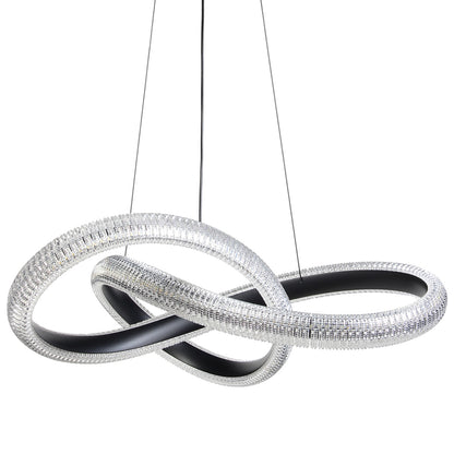 Φωτιστικό Κρεμαστό Μεταλλικό LED 48W Φ60x15 εκ. Μαύρο με Ακρυλικό