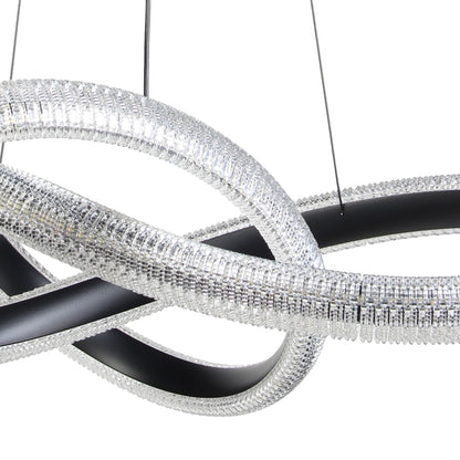 Φωτιστικό Κρεμαστό Μεταλλικό LED 48W Φ60x15 εκ. Μαύρο με Ακρυλικό