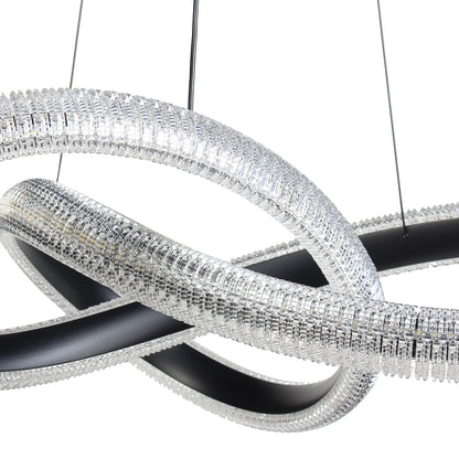 Φωτιστικό Κρεμαστό Μεταλλικό LED 48W Φ60x15 εκ. Μαύρο με Ακρυλικό