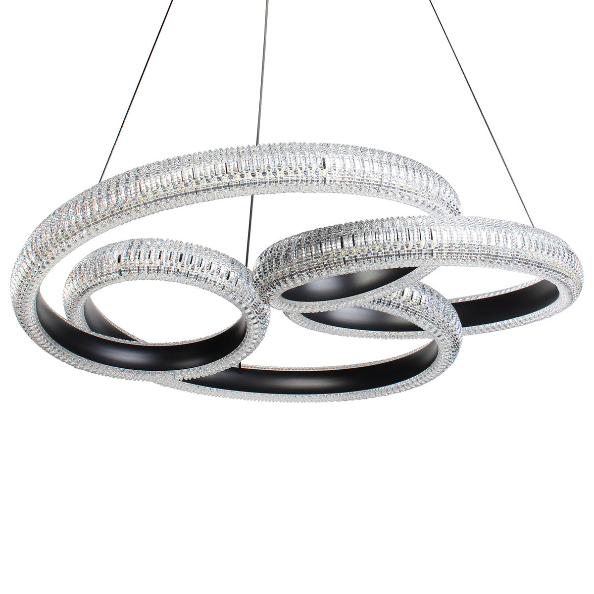 Φωτιστικό Κρεμαστό Μεταλλικό LED 60W Φ55x10 εκ. Μαύρο με Ακρυλικό