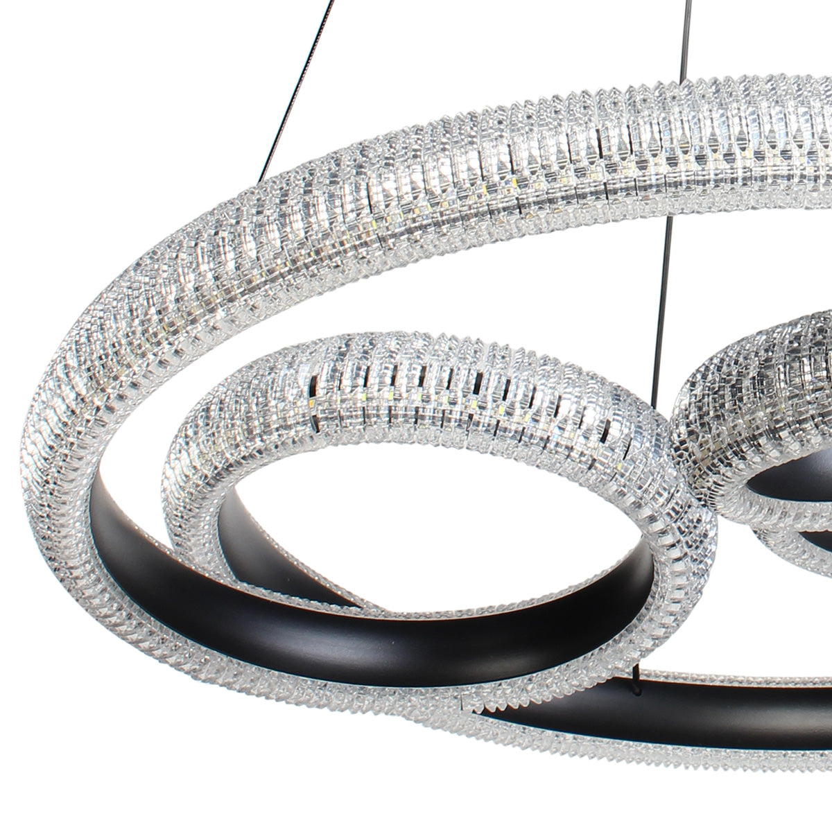 Φωτιστικό Κρεμαστό Μεταλλικό LED 60W Φ55x10 εκ. Μαύρο με Ακρυλικό